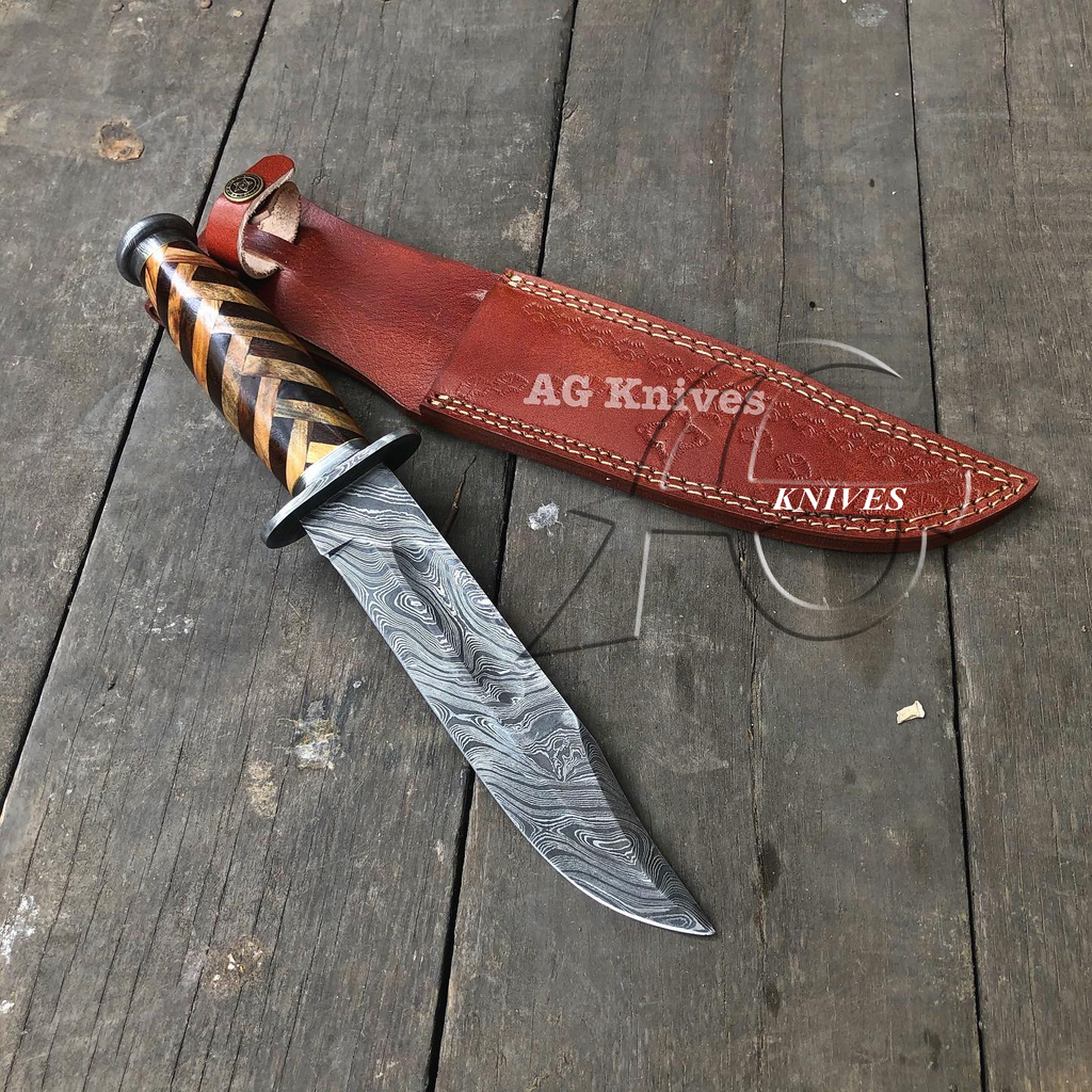 handmade damascus unique knife 