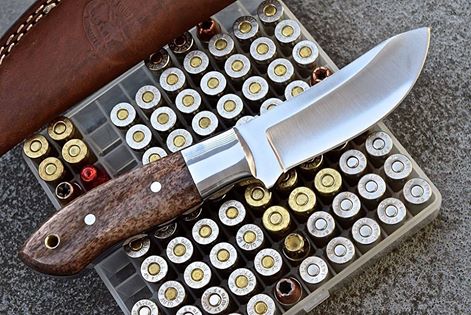1095 Carbon Steel Skinning Knife Colored Bone Handle EDC Fixed Blade