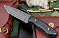 Damascus Steel Hunting Skinning Handmade Knife Black G10 Handle With Sheath