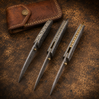 Set of 3 Pcs Handmade Full Damascus Pocket Knife