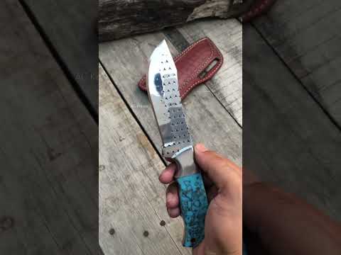 Western Knife with Sheath Hand Forged Farrier Rasp Steel Blade 8" Long Handcrafted