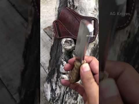 Cowboy Bull Cutter Western Belt Knife File Rasp Steel Sheep Horn Handle 6" Long - Handcrafted
