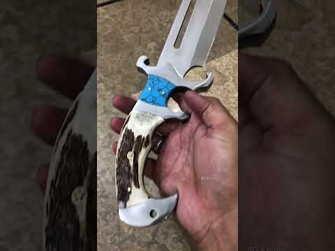 MasterPieces Custom Made D2 Steel Hunting Bowies With Leather Cover