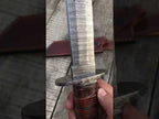 12" Hand Forged Damascus Fixed Blade Knife With Leather Sheath