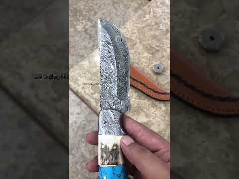 Fixed Blade Custom Hand Forged Damascus Hunting Knife With Cover