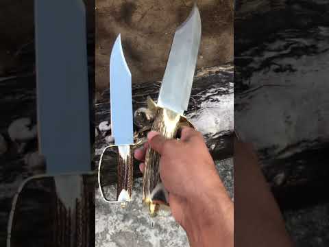 Bowie Knife - Pair Handmade Stag Horn D Guard Bowie For Hunting outdoor tactical survival gift