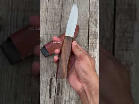 1095 Steel Hunting EDC Knife Handcrafted Walnut Wood Handle Fixed Blade