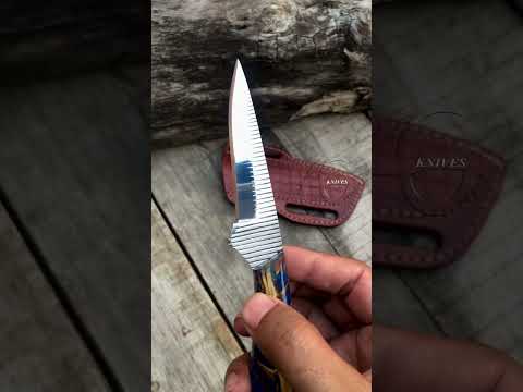 Western Frontier Belt Knife Pinecone Handle Hand Forged File Steel 8" - Leather Sheath