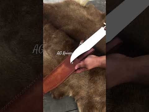 16" Hand Forged D2 Steel Outdoor Utility Knife with Leather Sheath