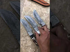 9" Custom Hand Forged Damascus Hunting Skinning Knives With Leather Cover