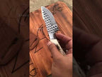 Custom Western Cowboy Farrier Rasp Steel Skinning Knife Deer Horn- Leather Sheath