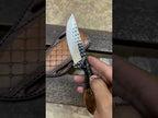 A Fixed Blade High Plains Western Skinning Knife Rasp Steel Wood & Turquoise Handle 7" Tooled Sheath