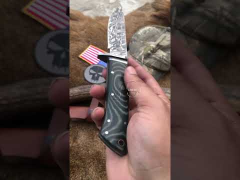 8.50" Fixed Blade Hand Forged Damascus Hunting Knife With Cover