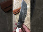 Stag Hunting Knife Fixed Blade Custom Made Damascus Knife With Cover
