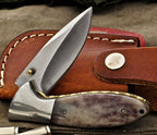 7" Handmade 1095 Steel Folding Pocket Knife Liner Lock With Cover