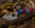Handmade Damascus Steel Blade Skinning Gut Hook Knife With Cover
