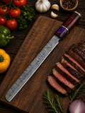 Handmade Damascus Slicer Knife Best for Meat, BBQ & Carving - AG Cutlery